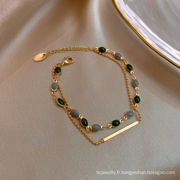 Shangjie oem pulseras mode perles élégantes bracelets femmes bar bracelets à double couche bracelet en cristal pour fille